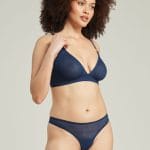 The Sheer Deco Barely There Thong Navy