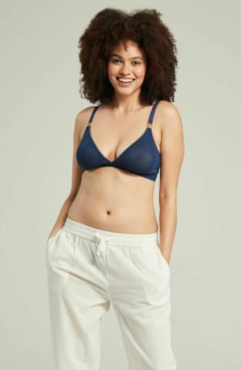 Sheer Deco Easy Does It Bralette in Navy