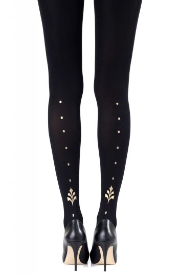 Zohara "Dot Calm" Gold Print Tights