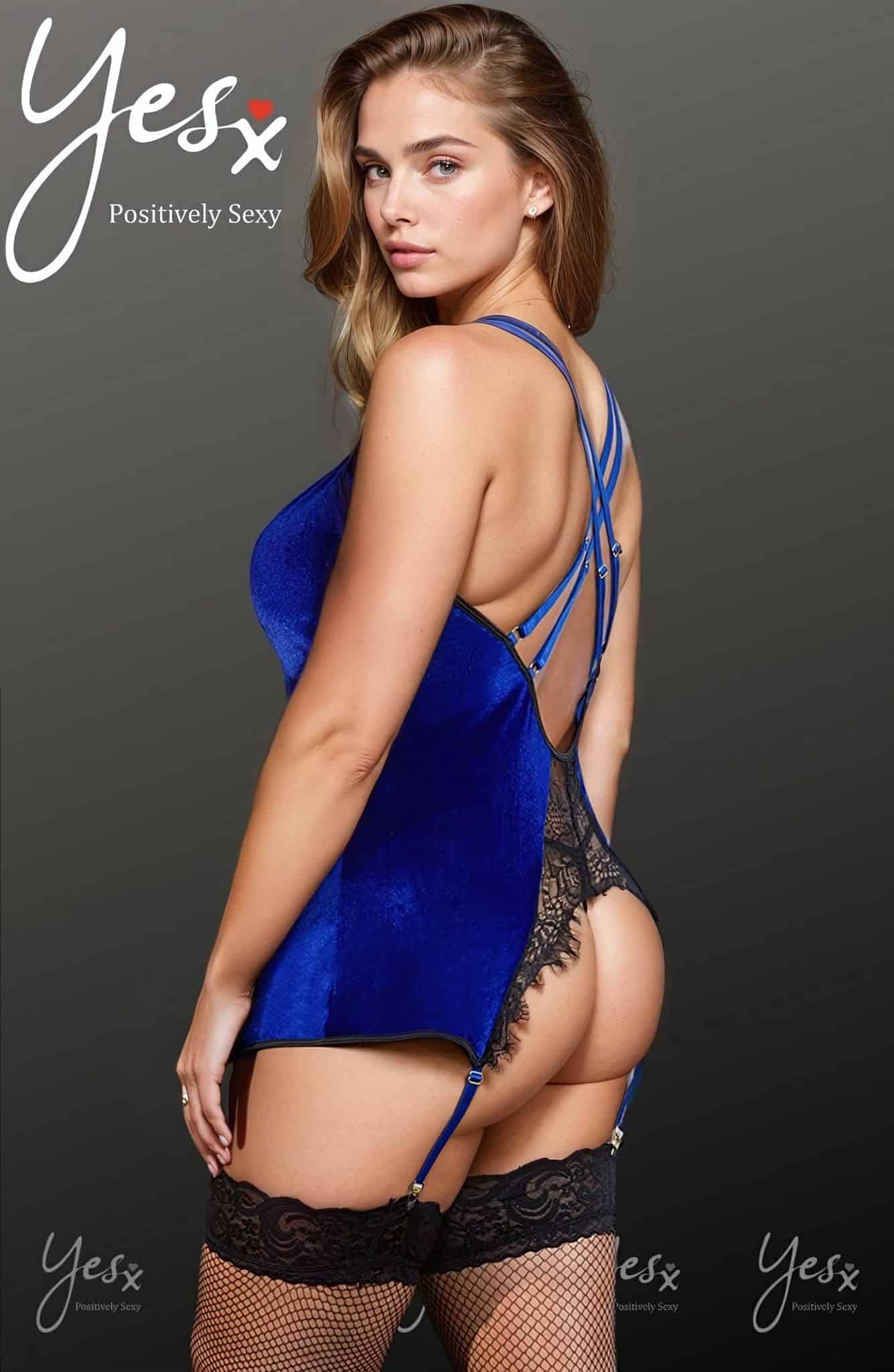 YX847Q_1-1.jpeg YesX YX847Q Gartered Babydoll