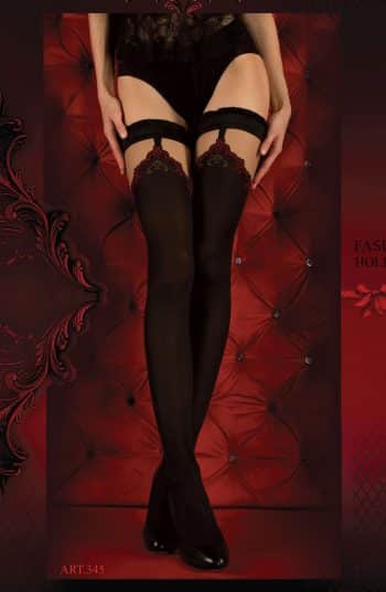 Ballerina 345 Hold Ups Black / Red