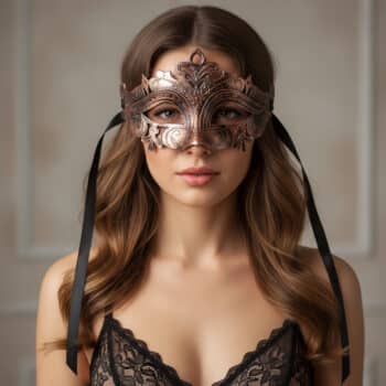 lingerie 21 OHMAMA Radiant Copper Venetian Style Mask