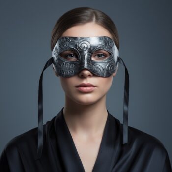 Regal Greek Style Silver Mask