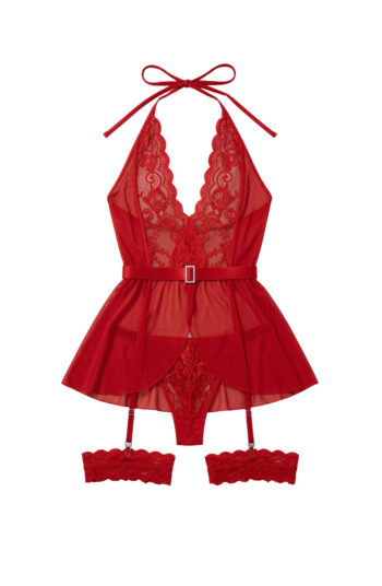 red lace lingerie dooosy